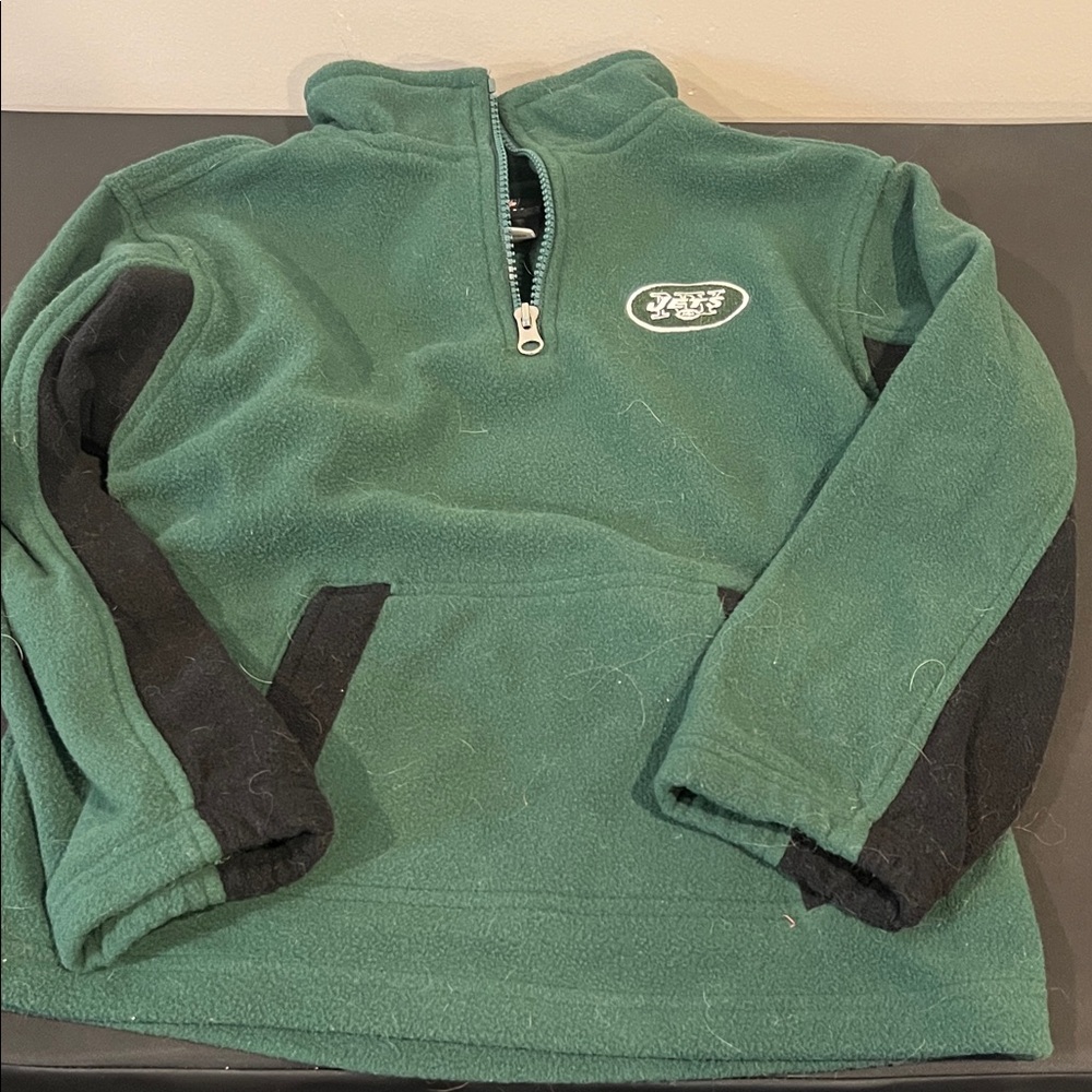 Green and Black Quarter-Zip Pullover
